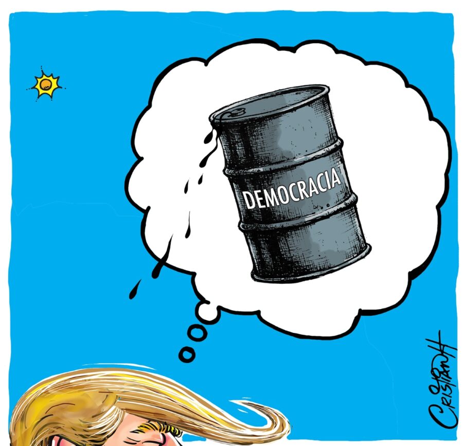 Artista dominicano retrata la "democracia de Trump" en ilustración viral