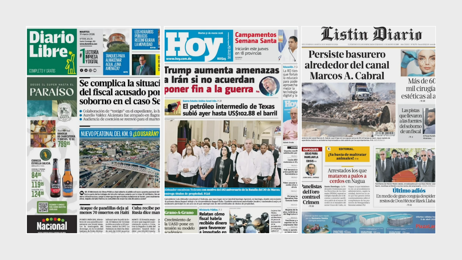 Resumen rápido de los periódicos dominicanos