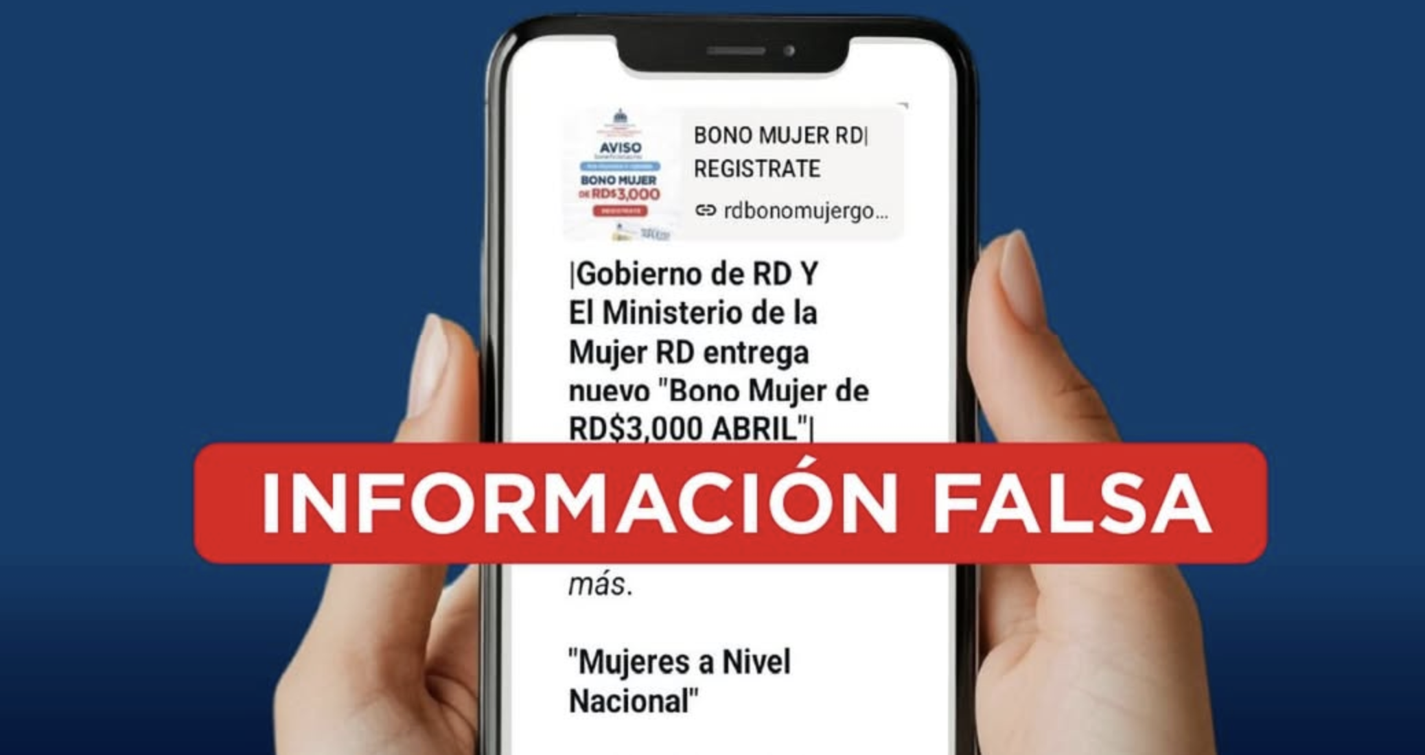 Supérate alerta sobre información falsa de bono para mujeres