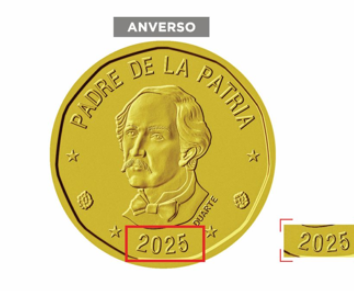 Banco Central emite monedas de RD$1, año 2025