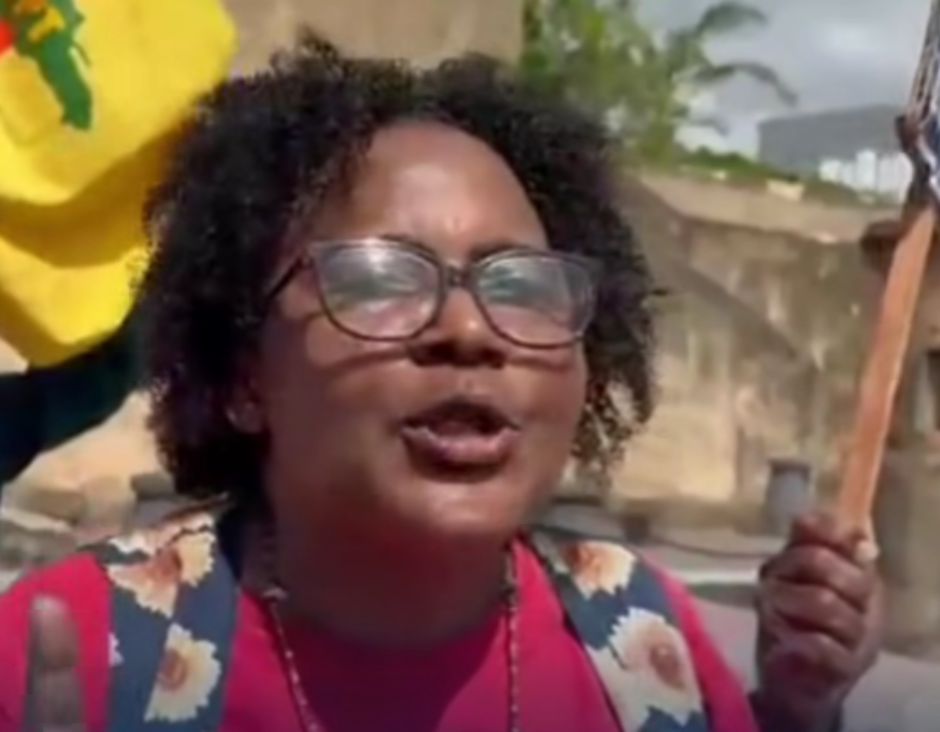 Protestan en la Puerta del Conde para exigir la liberación de Maduro y su jeva (video)