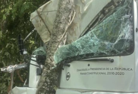 RD: Cuatro lesionados en accidente de autobús estudiantes