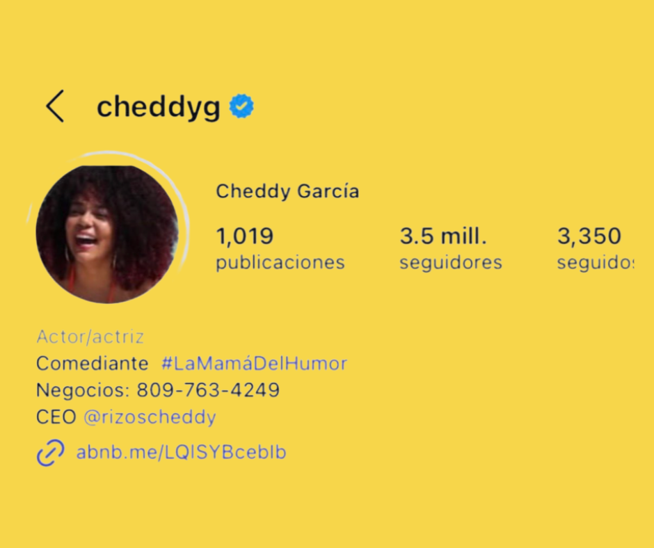 El curioso caso de cuenta de Instagram de Cheddy García