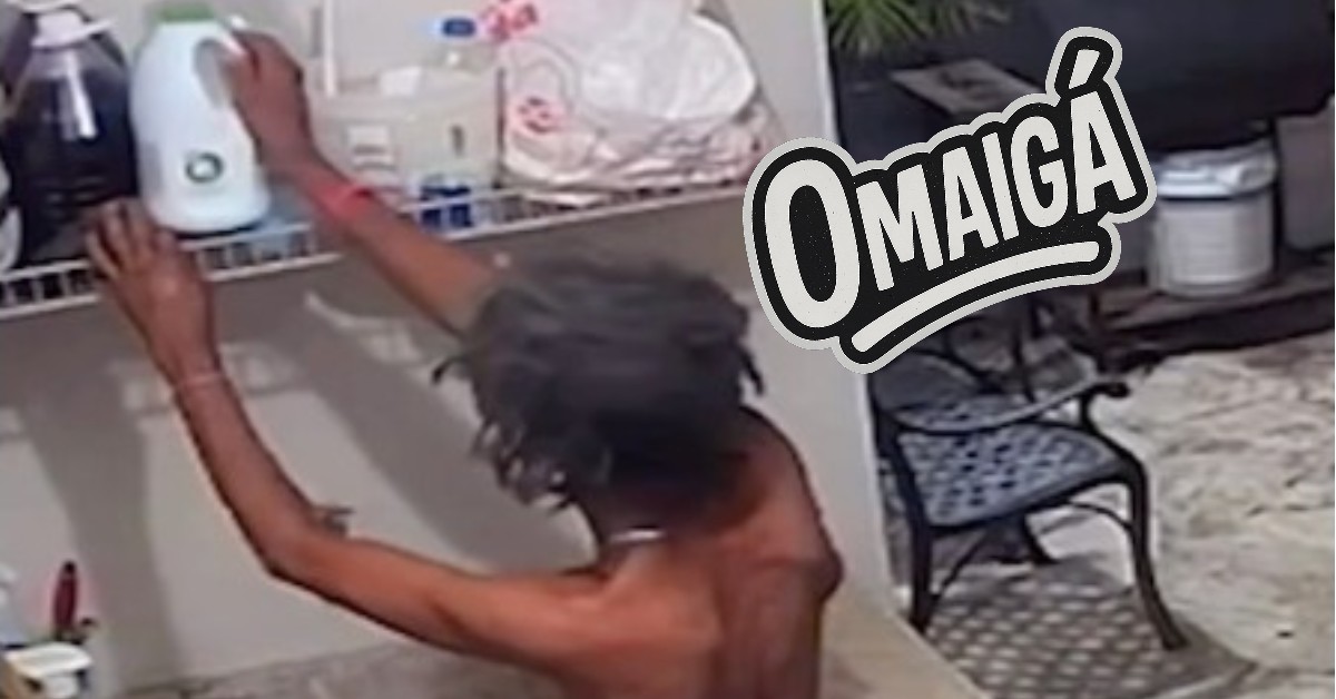 Ladrón flaco y sin poloché penetra casa y se roba Mistolín y cloro (video)