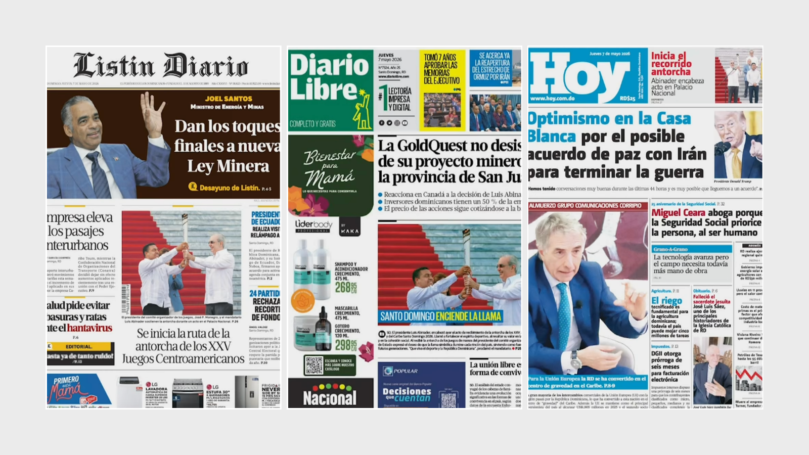 Resumen rápido de los periódicos dominicanos