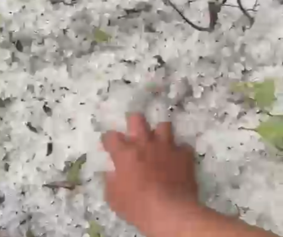 Impresionante granizada en comunidad de Sajoma (vi